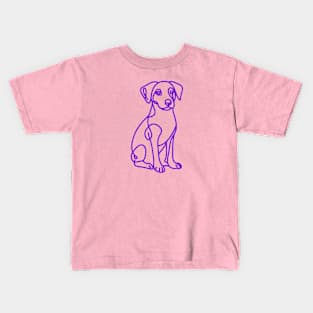 Artistic dog sketch (purple) Kids T-Shirt